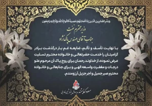 تسلیت دکتر کفایتمند مدیر عامل شرکت پتروشیمی فارابی به مناسبت درگذشت برادر گرامی وزیر نفت
