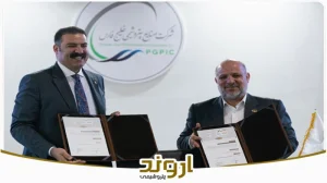 امضای قرارداد ساخت پمپ‌های مگنتی میان پتروشیمی اروند و شرکت رایمون سورین در نمایشگاه پتروکم با حضور دکتر شریعتمداری